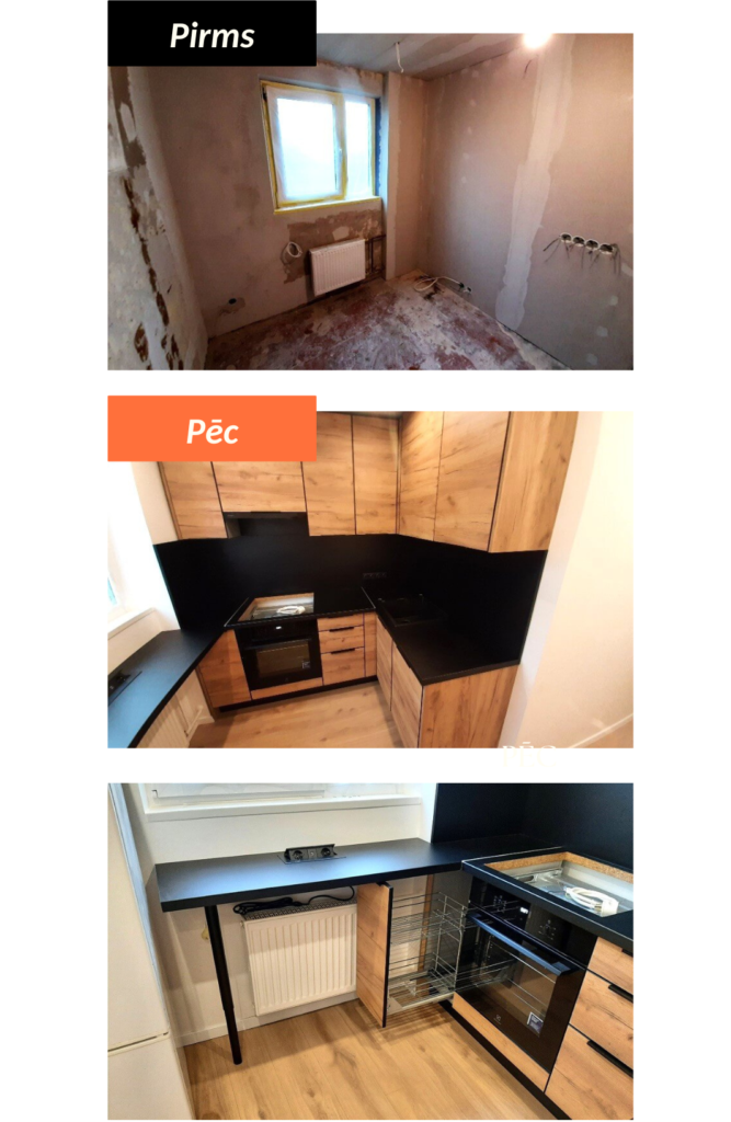 Kompakta un mūsdienīga virtuve MK Virtuves