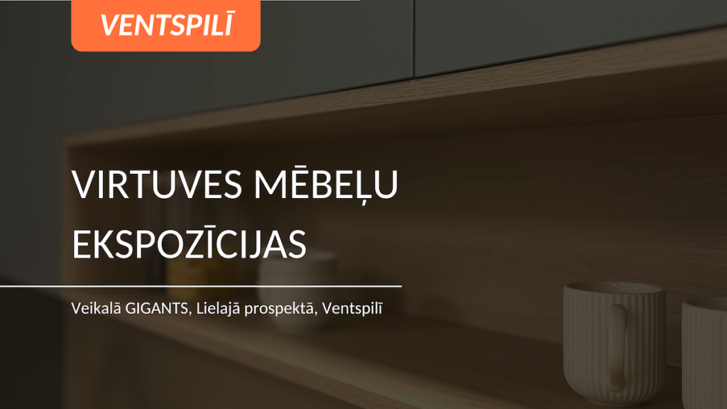 Virtuves mēbeļu ekspozīcijas Ventspilī