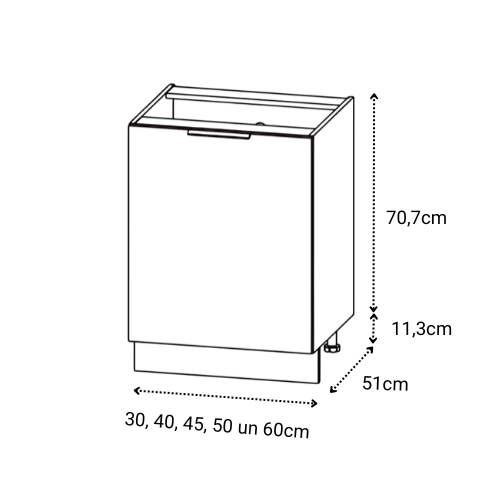 e-veikals Grīdas skapis ar vienām durvīm LIGHT