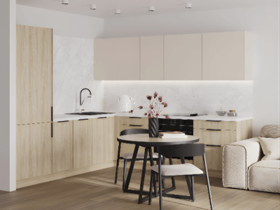 Virtuves mēbeles Light, krāsu kombinācijā ozols Barista - Kašmirs